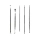 Ingrijire personala si Cosmetice - Aparate & accesorii ingrijire personala - Aparate cosmetice - Aparate intretinere si ingrijire corporala - Set 5 instrumente pentru extractia punctelor negre, Gonga® Argintiu - Infinity.ro