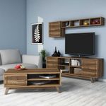 Casa si Gradina - Mobilier - Seturi de mobilier - Seturi living - Set mobilier living, Hanah Home, PAL melaminat, nuc, 845HCT5237 - Infinity.ro
