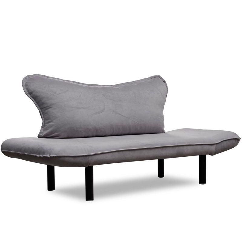 Casa si Gradina - Mobilier - Canapele si coltare - Canapele - Canapea extensibila 2 locuri, Hanah Home, metal si poliester, gri, 150x75x70 cm - Infinity.ro