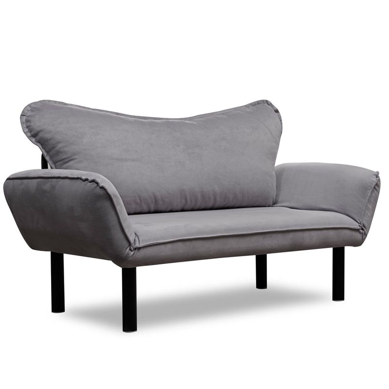 Casa si Gradina - Mobilier - Canapele si coltare - Canapele - Canapea extensibila 2 locuri, Hanah Home, metal si poliester, gri, 150x75x70 cm - Infinity.ro
