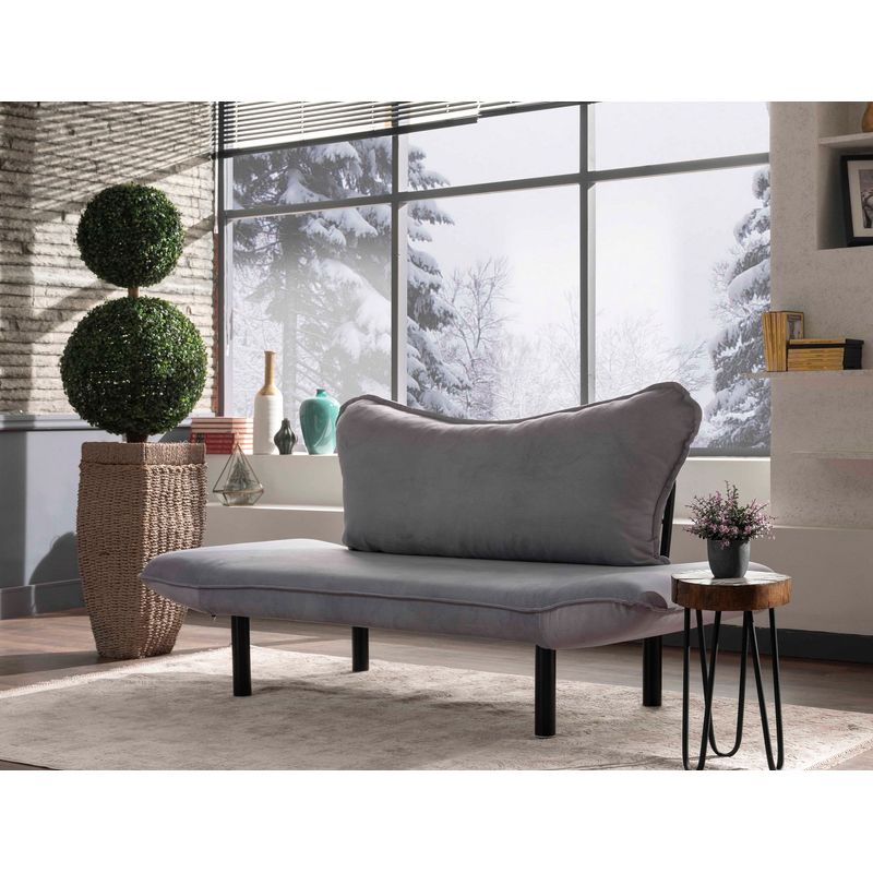 Casa si Gradina - Mobilier - Canapele si coltare - Canapele - Canapea extensibila 2 locuri, Hanah Home, metal si poliester, gri, 150x75x70 cm - Infinity.ro