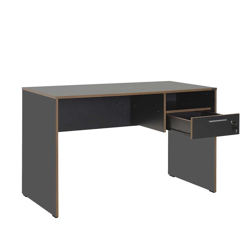 Casa si Gradina - Mobilier - Mese si birouri - Birouri - Birou, Hanah Home, panou de particule melaminat, antracit si stejar, 120x60x75 cm - Infinity.ro