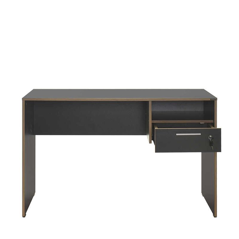 Casa si Gradina - Mobilier - Mese si birouri - Birouri - Birou, Hanah Home, panou de particule melaminat, antracit si stejar, 120x60x75 cm - Infinity.ro