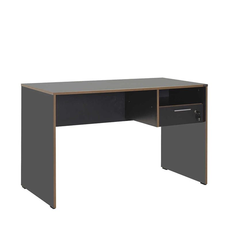 Casa si Gradina - Mobilier - Mese si birouri - Birouri - Birou, Hanah Home, panou de particule melaminat, antracit si stejar, 120x60x75 cm - Infinity.ro