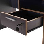 Casa si Gradina - Mobilier - Mese si birouri - Birouri - Birou, Hanah Home, panou de particule melaminat, antracit si stejar, 120x60x75 cm - Infinity.ro