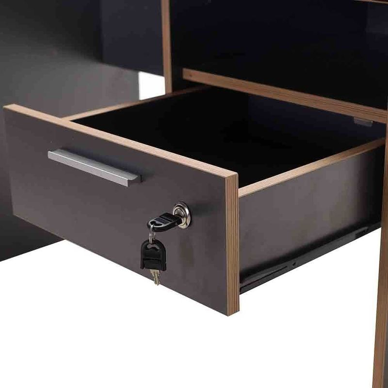 Casa si Gradina - Mobilier - Mese si birouri - Birouri - Birou, Hanah Home, panou de particule melaminat, antracit si stejar, 120x60x75 cm - Infinity.ro