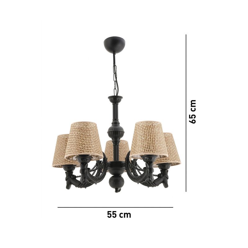 Casa si Gradina - Corpuri si surse de iluminat - Lustre si pendule - Candelabru, Opviq, metal, negru natural, 55 cm diametru, 65 cm inaltime - Infinity.ro