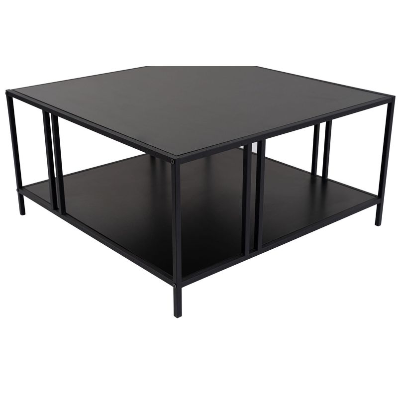 Casa si Gradina - Mobilier - Mese si birouri - Masute de cafea - Masuta de cafea, Hanah Home, pal melaminat, negru, 80x80x40 cm - Infinity.ro
