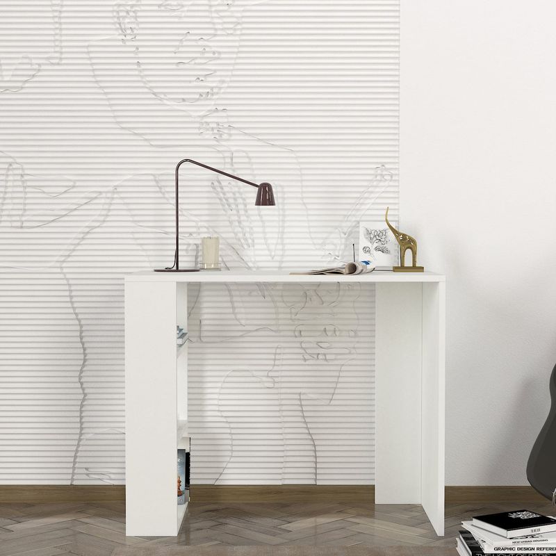Casa si Gradina - Mobilier - Mese si birouri - Birouri - Birou de studiu, Hanah Home, pal melaminat, alb, 90x40x74 cm - Infinity.ro