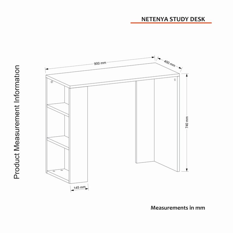 Casa si Gradina - Mobilier - Mese si birouri - Birouri - Birou de studiu, Hanah Home, pal melaminat, alb, 90x40x74 cm - Infinity.ro