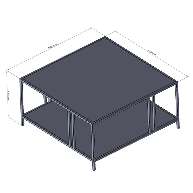 Casa si Gradina - Mobilier - Mese si birouri - Masute de cafea - Masuta de cafea, Hanah Home, pal melaminat, negru, 80x80x40 cm - Infinity.ro