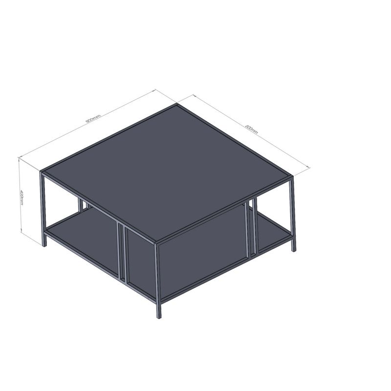 Casa si Gradina - Mobilier - Mese si birouri - Masute de cafea - Masuta de cafea, Hanah Home, pal melaminat, negru, 80x80x40 cm - Infinity.ro