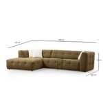 Casa si Gradina - Mobilier - Canapele si coltare - Coltare - Coltar, Hanah Home, lemn de fag si pal, kaki, 300x150x100 cm - Infinity.ro