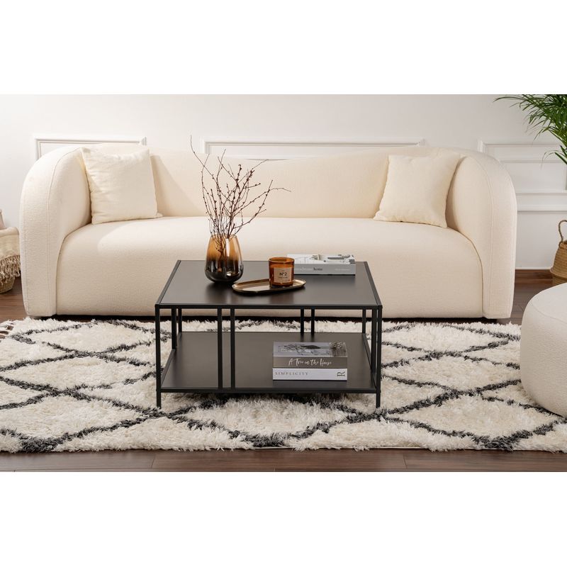 Casa si Gradina - Mobilier - Mese si birouri - Masute de cafea - Masuta de cafea, Hanah Home, pal melaminat, negru, 80x80x40 cm - Infinity.ro