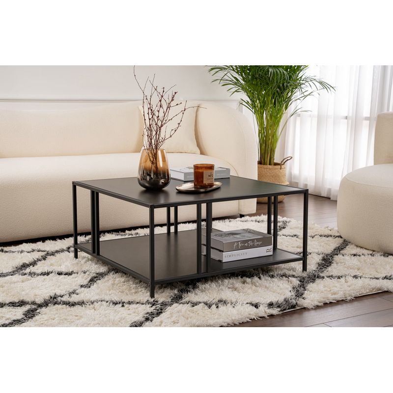 Casa si Gradina - Mobilier - Mese si birouri - Masute de cafea - Masuta de cafea, Hanah Home, pal melaminat, negru, 80x80x40 cm - Infinity.ro