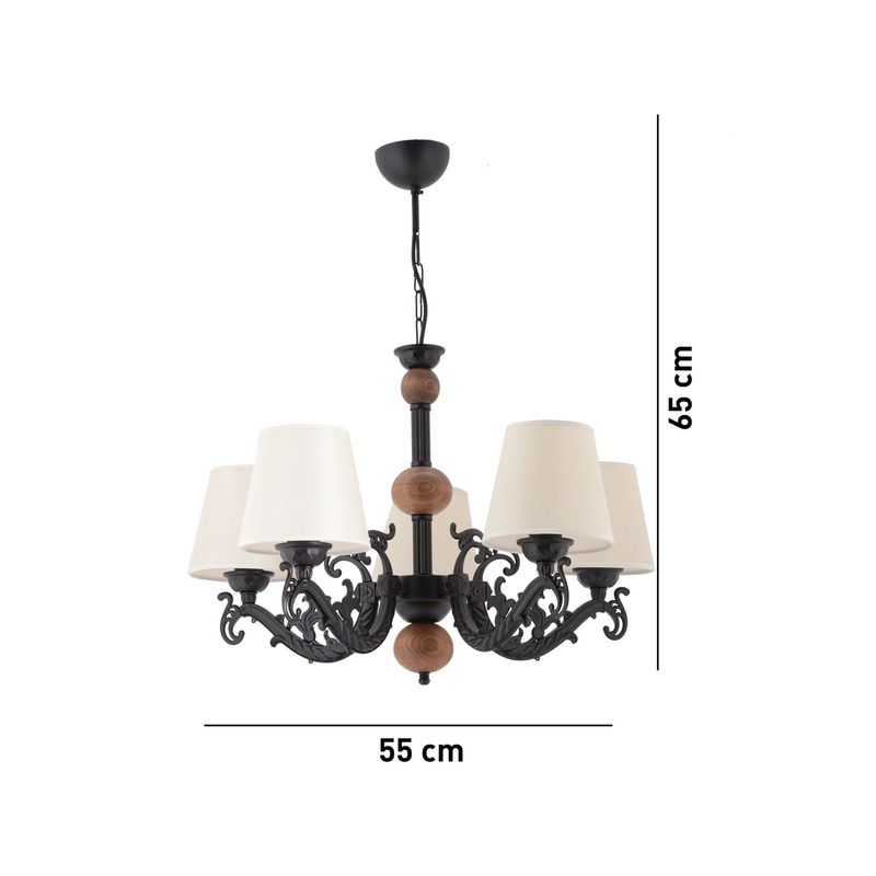 Casa si Gradina - Corpuri si surse de iluminat - Lustre si pendule - Candelabru, Opviq, metal, alb/negru/maro, diametru 55 cm, inaltime 65 cm - Infinity.ro