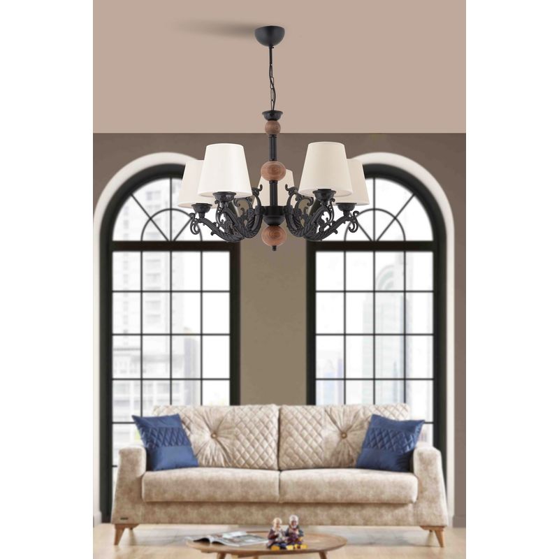 Casa si Gradina - Corpuri si surse de iluminat - Lustre si pendule - Candelabru, Opviq, metal, alb/negru/maro, diametru 55 cm, inaltime 65 cm - Infinity.ro