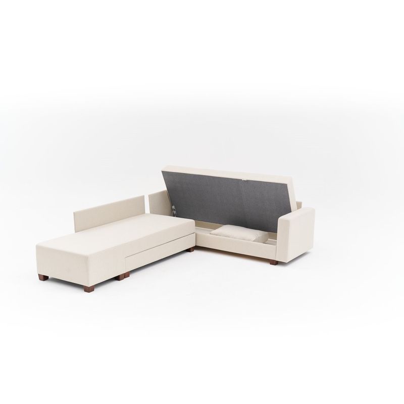 Casa si Gradina - Mobilier - Canapele si coltare - Coltare - Coltar extensibil, Atelier Del Sofa, bumbac poliester, crem, 280x210x83 cm - Infinity.ro