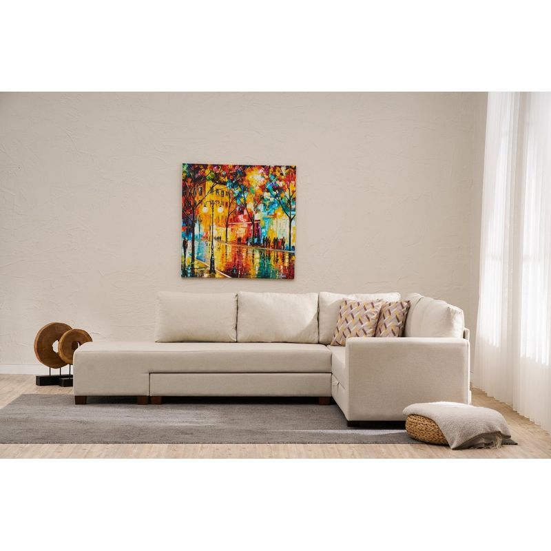 Casa si Gradina - Mobilier - Canapele si coltare - Coltare - Coltar extensibil, Atelier Del Sofa, bumbac poliester, crem, 280x210x83 cm - Infinity.ro