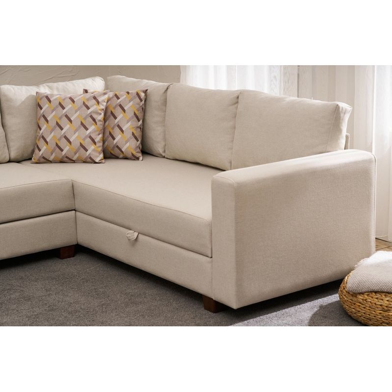 Casa si Gradina - Mobilier - Canapele si coltare - Coltare - Coltar extensibil, Atelier Del Sofa, bumbac poliester, crem, 280x210x83 cm - Infinity.ro