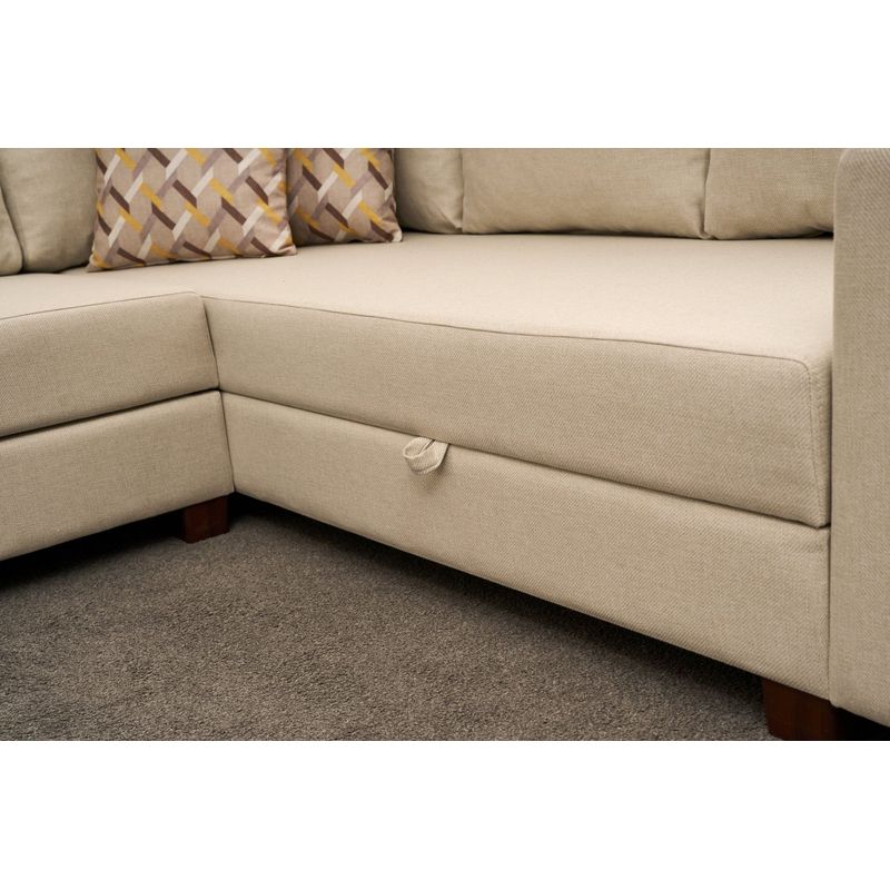 Casa si Gradina - Mobilier - Canapele si coltare - Coltare - Coltar extensibil, Atelier Del Sofa, bumbac poliester, crem, 280x210x83 cm - Infinity.ro