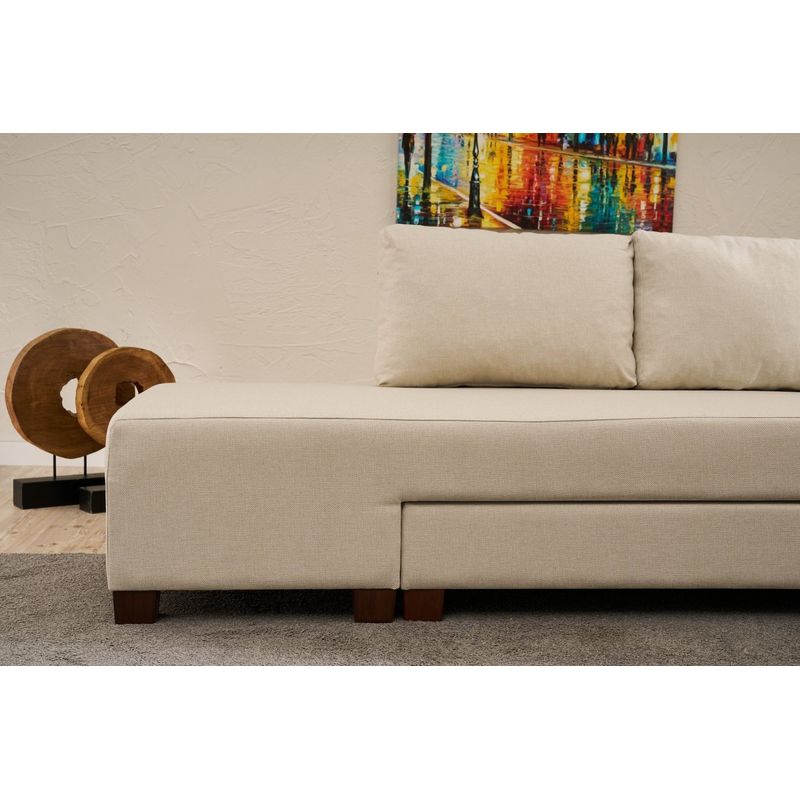 Casa si Gradina - Mobilier - Canapele si coltare - Coltare - Coltar extensibil, Atelier Del Sofa, bumbac poliester, crem, 280x210x83 cm - Infinity.ro