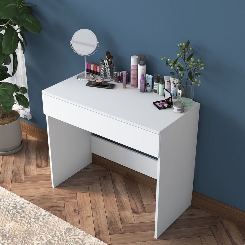 Casa si Gradina - Mobilier - Comode si corpuri - Masute de toaleta - Masa de machiaj, Hanah Home, PAL melaminat, alb, 90x45x76.8 cm, 893RAN5401 - Infinity.ro