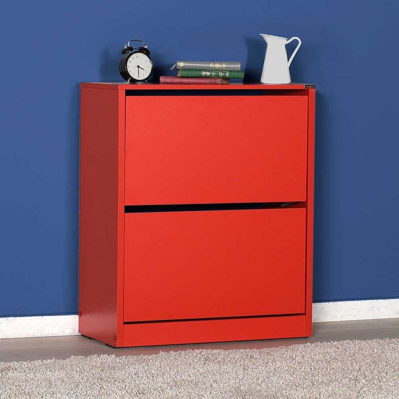 Casa si Gradina - Mobilier - Dulapuri si sifoniere - Dulapuri pantofi - Dulap pantofi, Hanah Home, pal melaminat, rosu, 73x26x84 cm - Infinity.ro