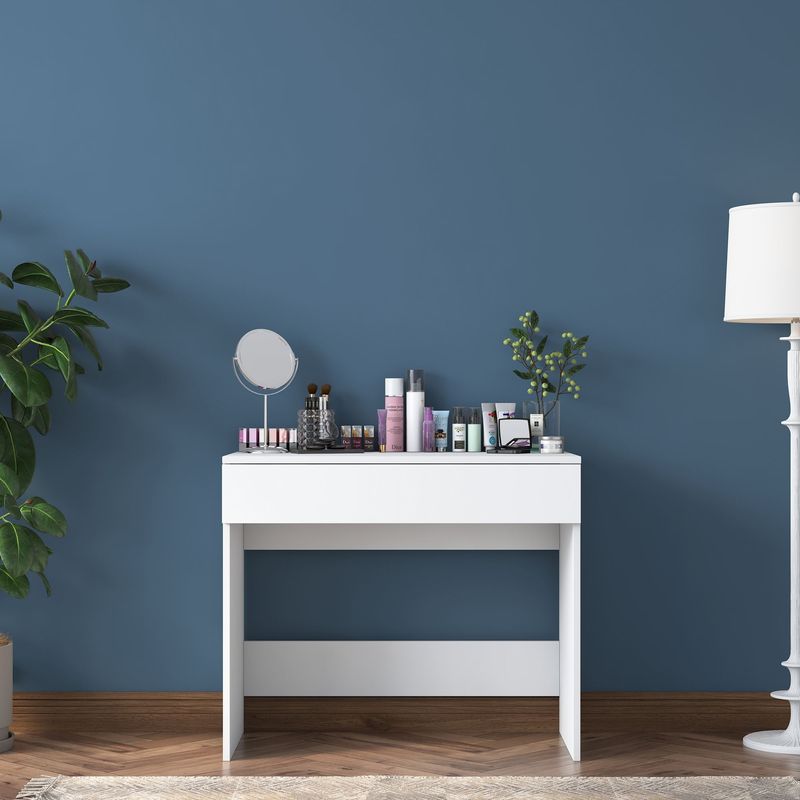 Casa si Gradina - Mobilier - Comode si corpuri - Masute de toaleta - Masa de machiaj, Hanah Home, PAL melaminat, alb, 90x45x76.8 cm, 893RAN5401 - Infinity.ro