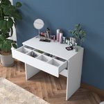 Casa si Gradina - Mobilier - Comode si corpuri - Masute de toaleta - Masa de machiaj, Hanah Home, PAL melaminat, alb, 90x45x76.8 cm, 893RAN5401 - Infinity.ro