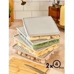 Casa si Gradina - Bucatarie si vesela - Organizare si depozitare bucatarie - Cutii alimentare - Set cutii depozitare, Hermia, plastic, crem, 27,5x5x22,5 cm, 8 piese - Infinity.ro