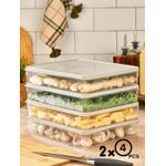 Casa si Gradina - Bucatarie si vesela - Organizare si depozitare bucatarie - Cutii alimentare - Set cutii depozitare, Hermia, plastic, crem, 27,5x5x22,5 cm, 8 piese - Infinity.ro