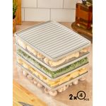 Casa si Gradina - Bucatarie si vesela - Organizare si depozitare bucatarie - Cutii alimentare - Set cutii depozitare, Hermia, plastic, crem, 27,5x5x22,5 cm, 8 piese - Infinity.ro
