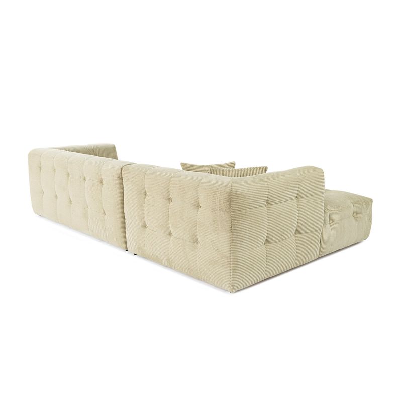 Casa si Gradina - Mobilier - Canapele si coltare - Coltare - Coltar, Hanah Home, lemn fag si pal, verde, 300x150x100 cm - Infinity.ro