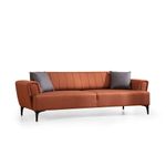 Casa si Gradina - Mobilier - Canapele si coltare - Canapele - Canapea extensibila 3 locuri, Atelier Del Sofa, lemn fag, rosu tigla, 230x95x77 cm - Infinity.ro