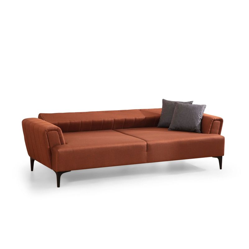 Casa si Gradina - Mobilier - Canapele si coltare - Canapele - Canapea extensibila 3 locuri, Atelier Del Sofa, lemn fag, rosu tigla, 230x95x77 cm - Infinity.ro