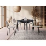 Casa si Gradina - Mobilier - Mese si birouri - Mese bucatarie si dining - Masa extensibila, Hanah Home, PAL melaminat, marmura neagra, 80x80x75 cm, extensibila la 160 cm - Infinity.ro