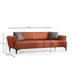 Casa si Gradina - Mobilier - Canapele si coltare - Canapele - Canapea extensibila 3 locuri, Atelier Del Sofa, lemn fag, rosu tigla, 230x95x77 cm - Infinity.ro