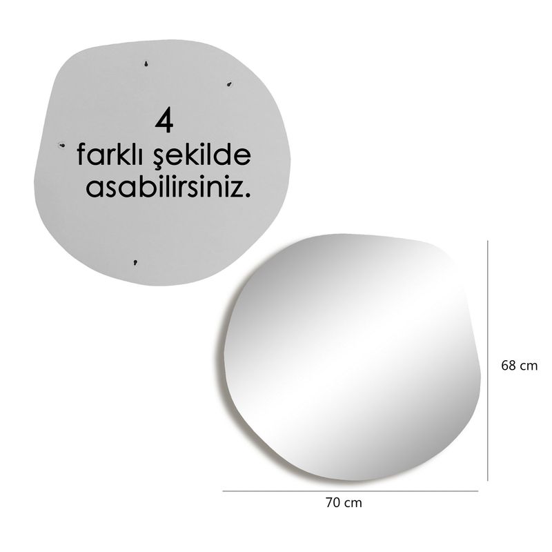 Casa si Gradina - Decoratiuni - Oglinzi - Oglinda, Hanah Home, panou din particule acoperit cu melamina, auriu, 70x67 cm - Infinity.ro