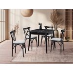 Casa si Gradina - Mobilier - Mese si birouri - Mese bucatarie si dining - Masa extensibila, Hanah Home, PAL melaminat, marmura neagra, 80x80x75 cm, extensibila la 160 cm - Infinity.ro