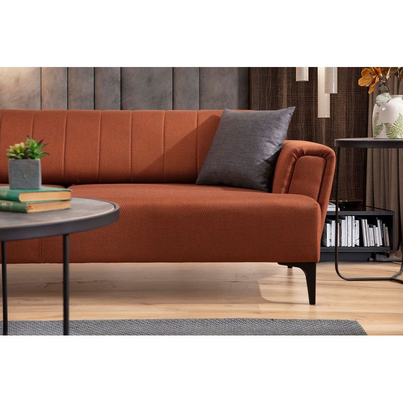 Casa si Gradina - Mobilier - Canapele si coltare - Canapele - Canapea extensibila 3 locuri, Atelier Del Sofa, lemn fag, rosu tigla, 230x95x77 cm - Infinity.ro
