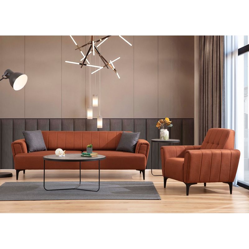 Casa si Gradina - Mobilier - Canapele si coltare - Canapele - Canapea extensibila 3 locuri, Atelier Del Sofa, lemn fag, rosu tigla, 230x95x77 cm - Infinity.ro