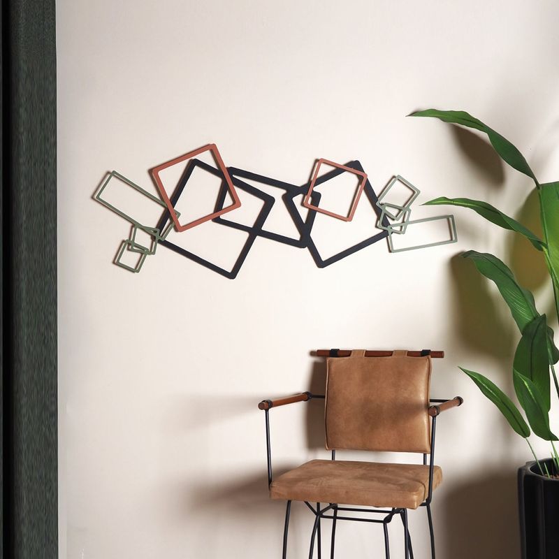 Casa si Gradina - Decoratiuni - Decoratiuni perete - Accesoriu decorativ de perete, Wallxpert, otel, negru verde rosu, 45x116 cm - Infinity.ro