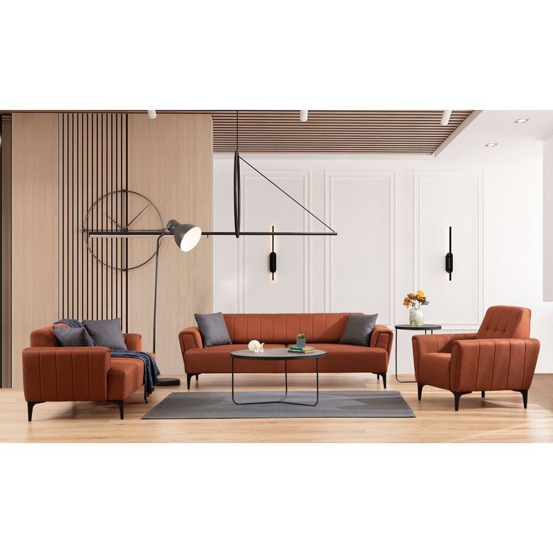 Casa si Gradina - Mobilier - Canapele si coltare - Canapele - Canapea extensibila 3 locuri, Atelier Del Sofa, lemn fag, rosu tigla, 230x95x77 cm - Infinity.ro