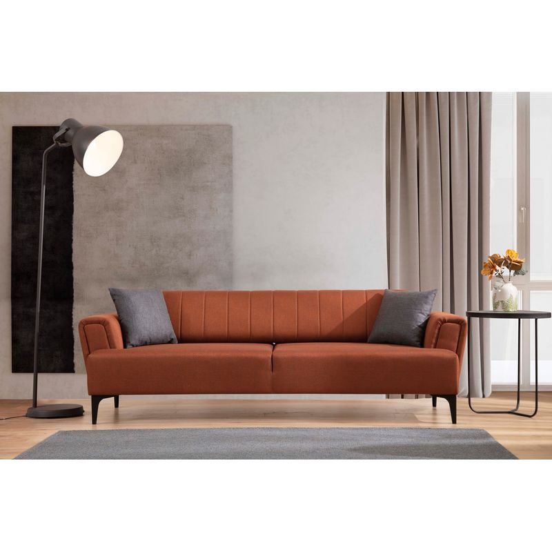 Casa si Gradina - Mobilier - Canapele si coltare - Canapele - Canapea extensibila 3 locuri, Atelier Del Sofa, lemn fag, rosu tigla, 230x95x77 cm - Infinity.ro