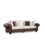 Casa si Gradina - Mobilier - Canapele si coltare - Canapele - Canapea 3 locuri, Atelier Del Sofa, lemn fag si pal, maro alb, 300x115x80 cm - Infinity.ro