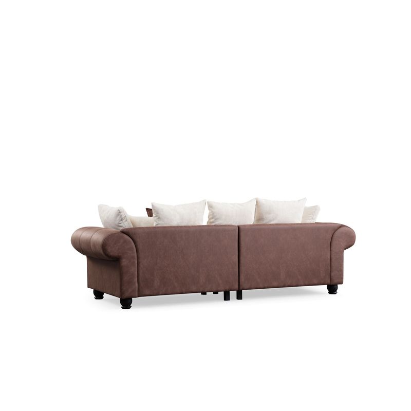 Casa si Gradina - Mobilier - Canapele si coltare - Canapele - Canapea 3 locuri, Atelier Del Sofa, lemn fag si pal, maro alb, 300x115x80 cm - Infinity.ro