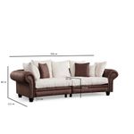 Casa si Gradina - Mobilier - Canapele si coltare - Canapele - Canapea 3 locuri, Atelier Del Sofa, lemn fag si pal, maro alb, 300x115x80 cm - Infinity.ro