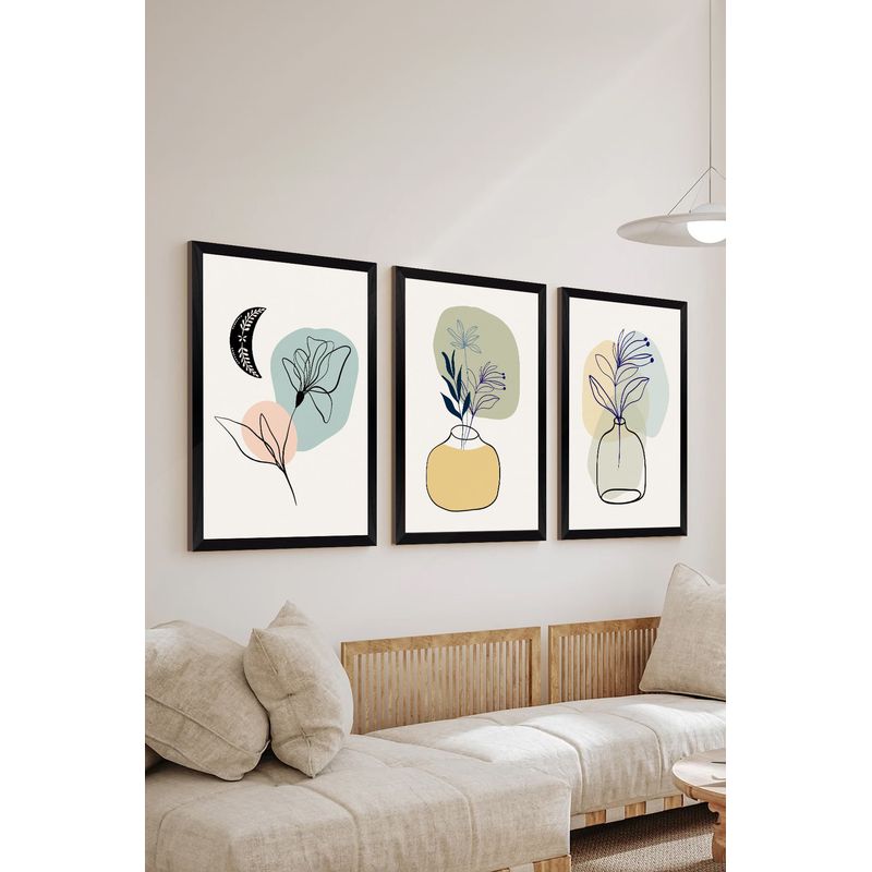 Casa si Gradina - Decoratiuni - Tablouri - Set tablouri decorative, Wallxpert, mdf, multicolor, 33x48 cm, 3 piese, 883TLD1478 - Infinity.ro
