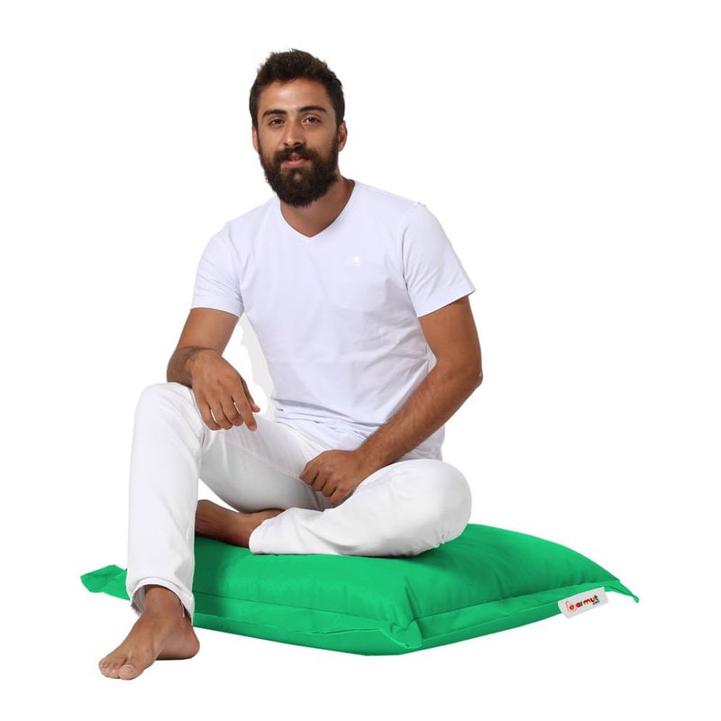 Casa si Gradina - Gradina si terasa - Mobilier exterior - Perne decorative exterior - Puf exterior, Hanah Home, poliester impermeabil, verde, 70x70 cm - Infinity.ro